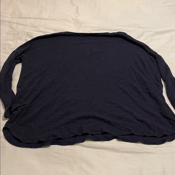 HATCH Blue Waffle Henley Long Sleeve Maternity Top - Picture 5 of 5
